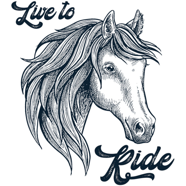 Horse Head Live to Ride - Ladies Slim Fit Tee - Graphic Tees Australia