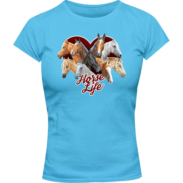 Horse Life - Ladies Slim Fit Tee - Graphic Tees Australia