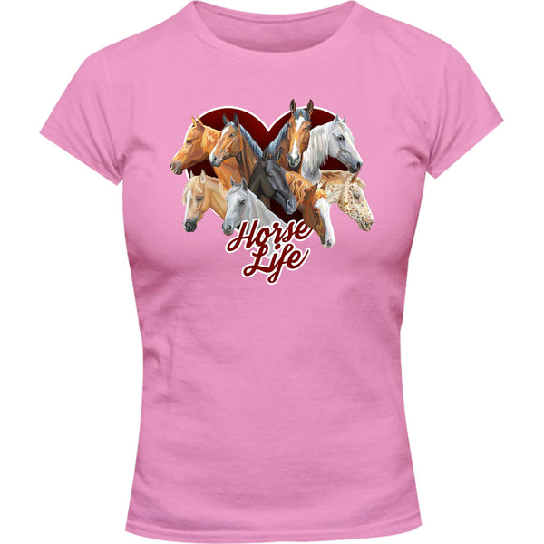 Horse Life - Ladies Slim Fit Tee - Graphic Tees Australia