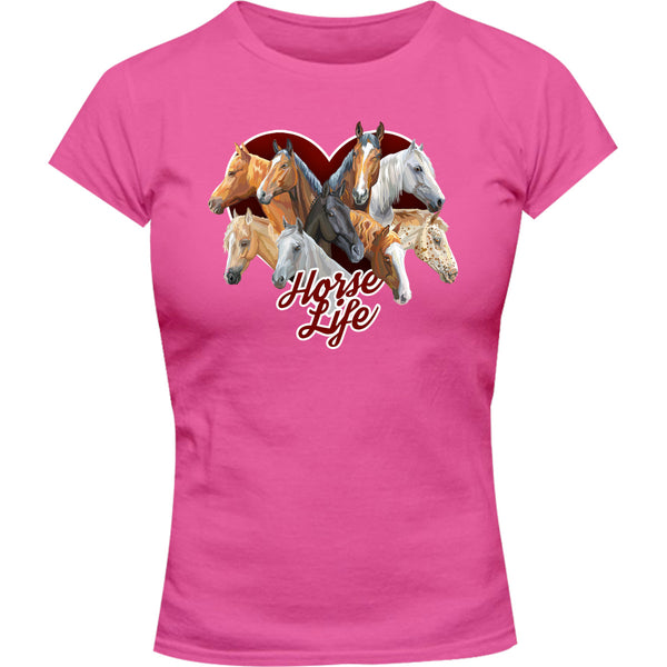 Horse Life - Ladies Slim Fit Tee - Graphic Tees Australia