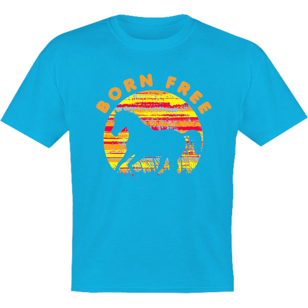Horse Silhouette Born Free - Youth & Infant Tee - Graphic Tees Australia