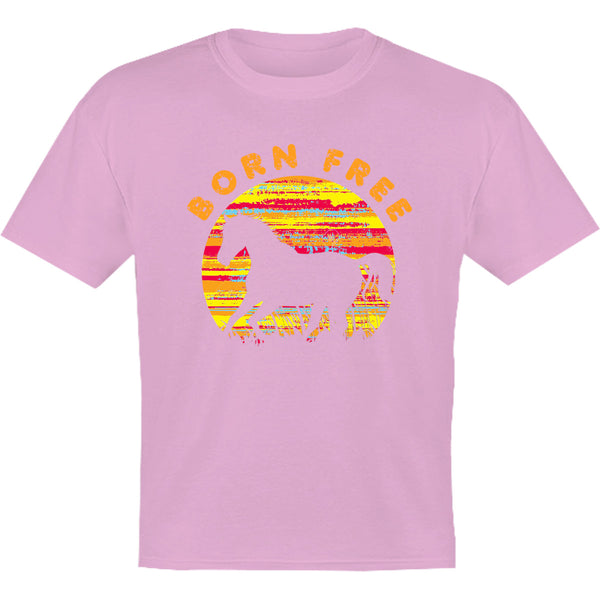 Horse Silhouette Born Free - Youth & Infant Tee - Graphic Tees Australia