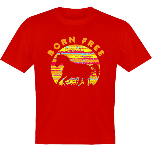 Horse Silhouette Born Free - Youth & Infant Tee - Graphic Tees Australia