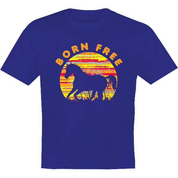 Horse Silhouette Born Free - Youth & Infant Tee - Graphic Tees Australia
