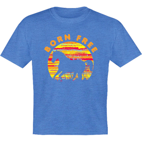 Horse Silhouette Born Free - Youth & Infant Tee - Graphic Tees Australia