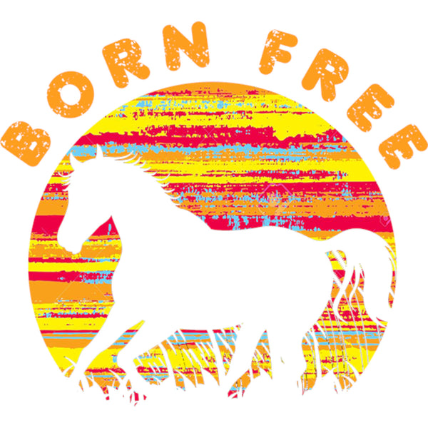 Horse Silhouette Born Free - Youth & Infant Tee - Graphic Tees Australia