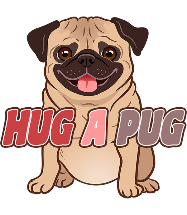 Hug A Pug - Ladies Relaxed Fit Tee - Graphic Tees Australia