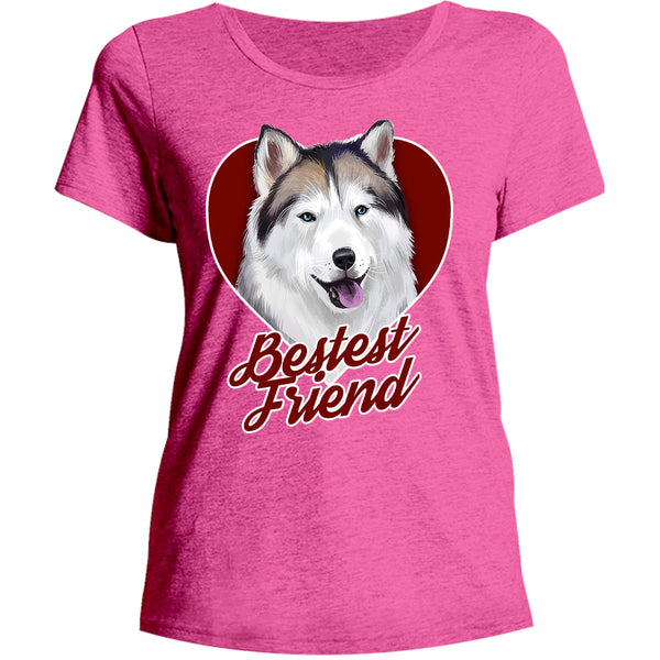 Husky Bestest Friend - Ladies Relaxed Fit Tee - Graphic Tees Australia