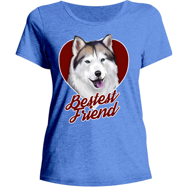Husky Bestest Friend - Ladies Relaxed Fit Tee - Graphic Tees Australia