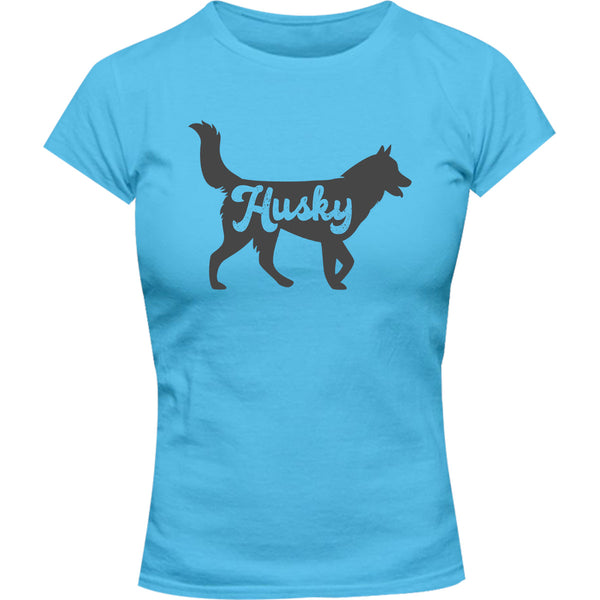 Husky Silhouette - Ladies Slim Fit Tee - Graphic Tees Australia