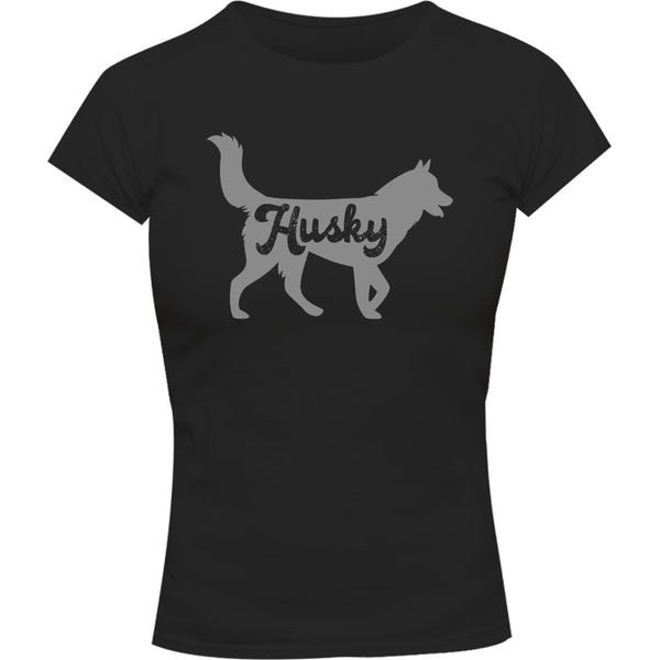 Husky Silhouette - Ladies Slim Fit Tee - Graphic Tees Australia
