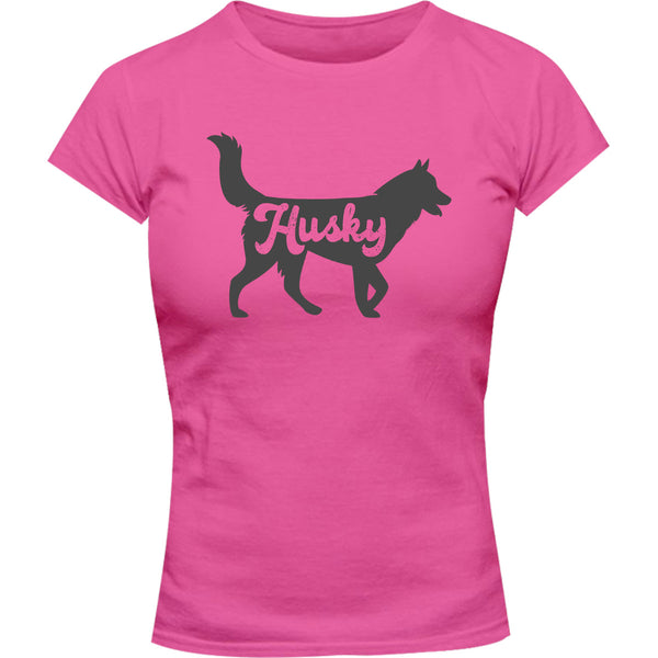 Husky Silhouette - Ladies Slim Fit Tee - Graphic Tees Australia