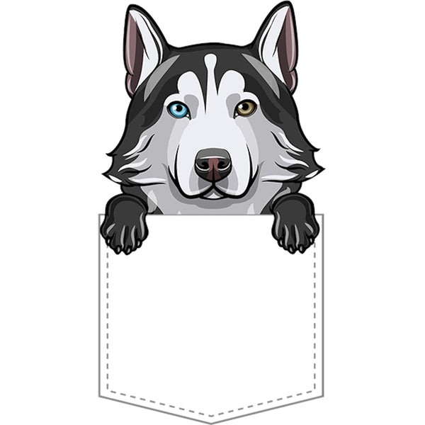 Husky in Pocket - Ladies Relaxed Fit Tee - Graphic Tees Australia