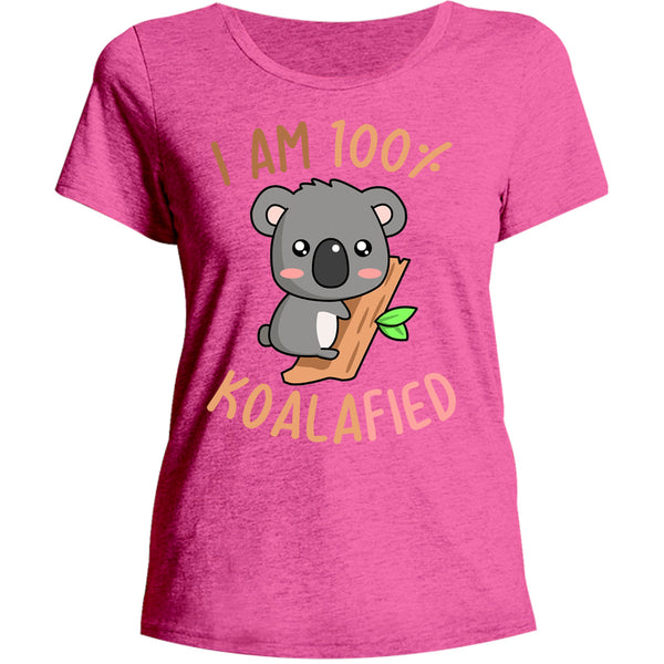 I Am 100% Koalafied - Ladies Relaxed Fit Tee - Graphic Tees Australia