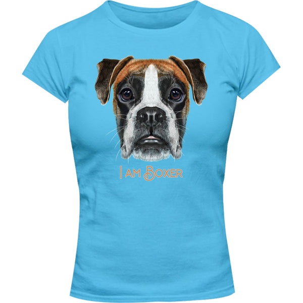 I Am Boxer - Ladies Slim Fit Tee - Graphic Tees Australia
