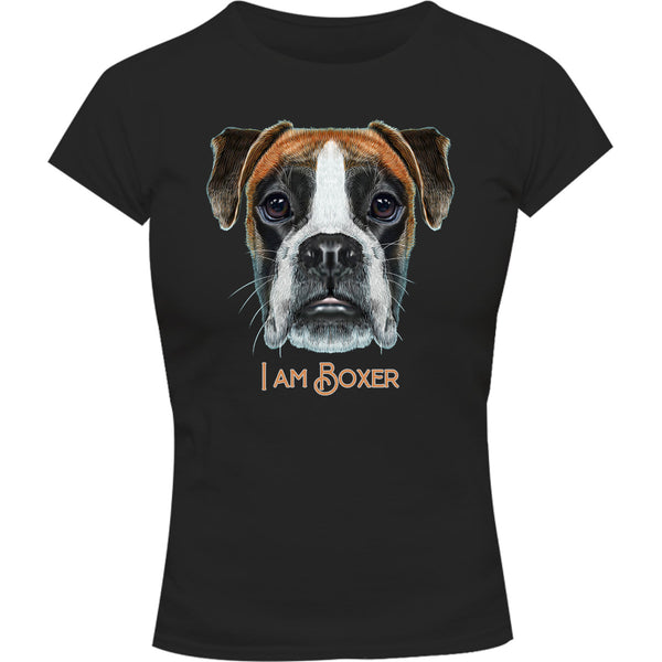 I Am Boxer - Ladies Slim Fit Tee - Graphic Tees Australia
