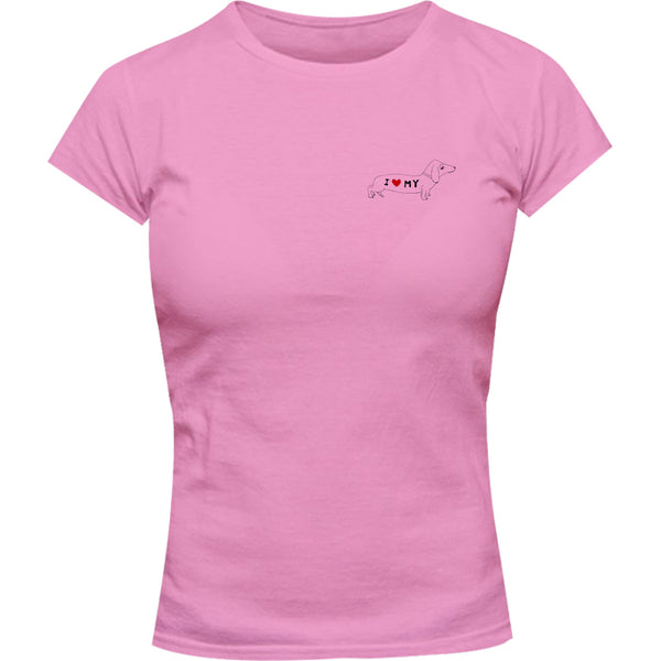 I Love My Dog - Ladies Slim Fit Tee