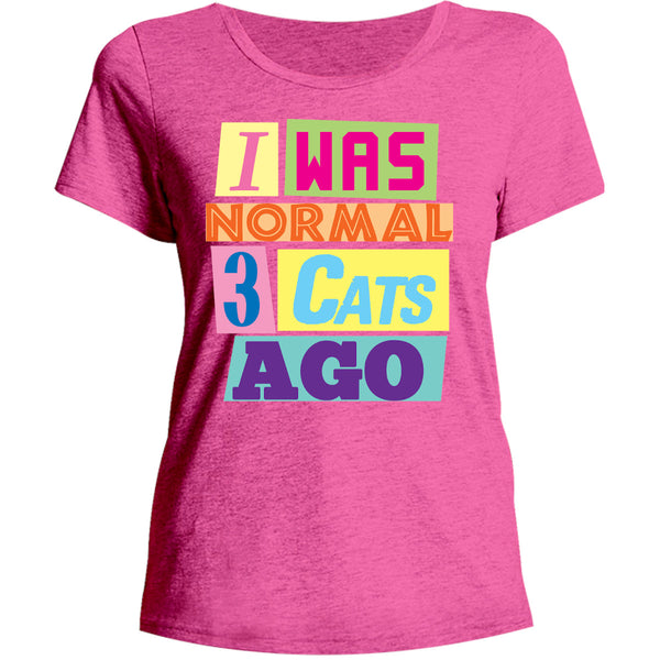 I Was Normal 3 Cats Ago - Ladies Relaxed Fit Tee - Graphic Tees Australia