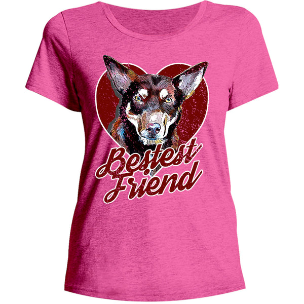 Kelpie Bestest Friend - Ladies Relaxed Fit Tee - Graphic Tees Australia