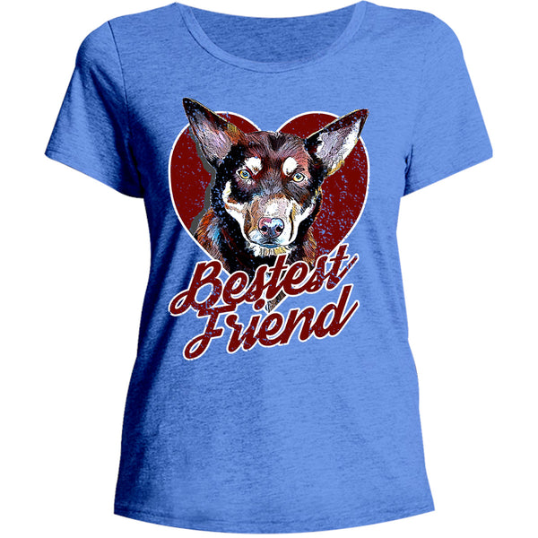 Kelpie Bestest Friend - Ladies Relaxed Fit Tee - Graphic Tees Australia