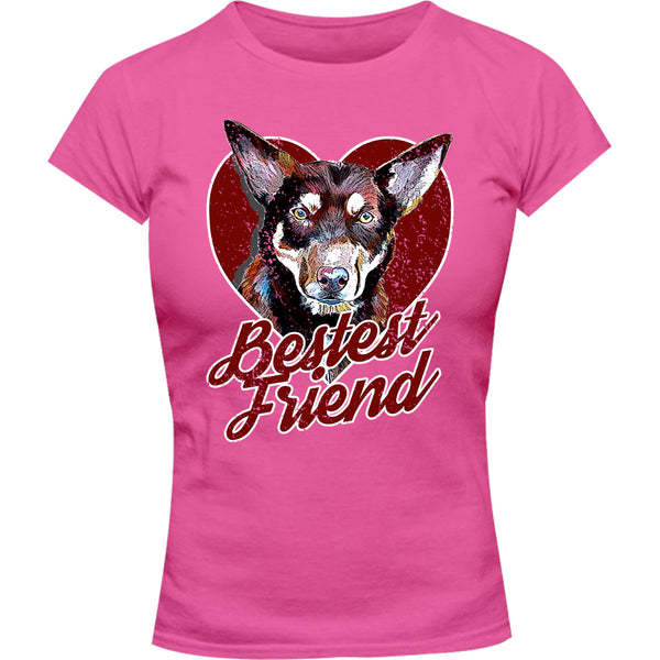 Kelpie Bestest Friend - Ladies Slim Fit Tee - Graphic Tees Australia