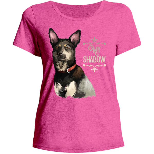 Kelpie My Shadow - Ladies Relaxed Fit Tee - Graphic Tees Australia
