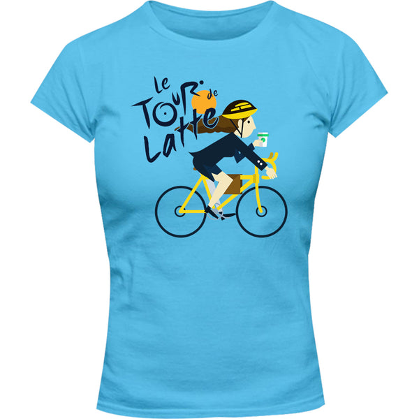 Le Tour De Latte Girl - Ladies Slim Fit Tee