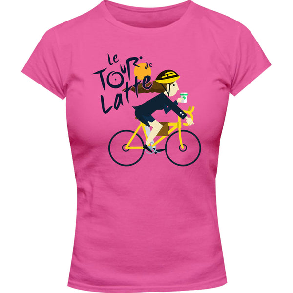 Le Tour De Latte Girl - Ladies Slim Fit Tee