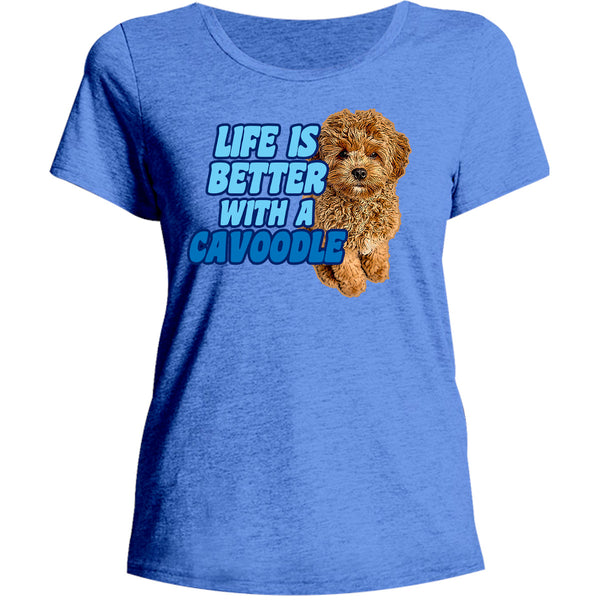 Life Is Better With A Cavoodle - Ladies Relaxed Fit Tee - Graphic Tees Australia