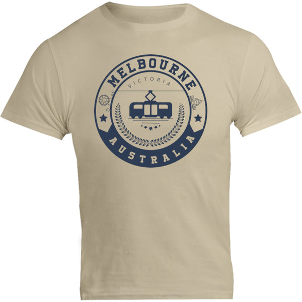 Melbourne Australia Varsity Circle - Unisex Tee - Graphic Tees Australia