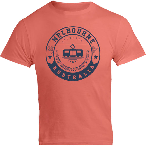 Melbourne Australia Varsity Circle - Unisex Tee - Graphic Tees Australia