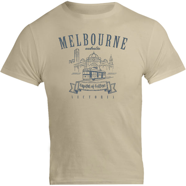 Melbourne Australia Vintage mono - Unisex Tee - Graphic Tees Australia