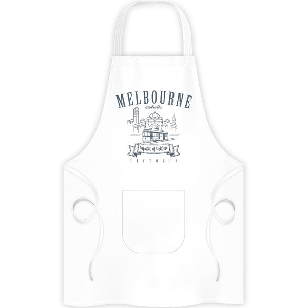 Melbourne Australia Vintage mono - Apron - Graphic Tees Australia