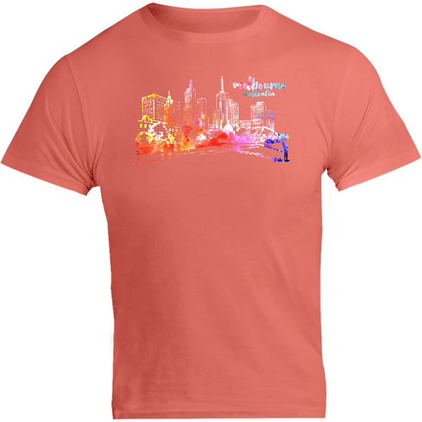 Melbourne Australia Watercolour Sketch - Unisex Tee - Graphic Tees Australia
