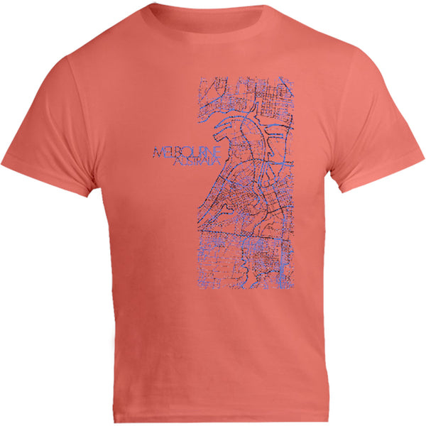 Melbourne Map Blueprint - Unisex Tee - Graphic Tees Australia