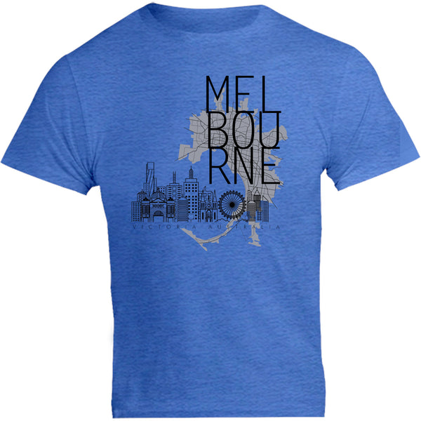 Melbourne Map Skyline Buildings - Unisex Tee - Graphic Tees Australia