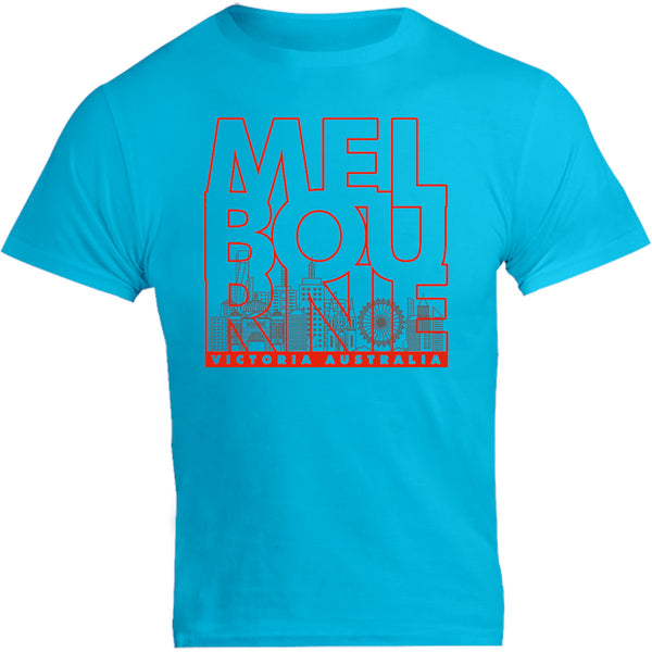 Melbourne Type Outline Skyline - Unisex Tee - Graphic Tees Australia