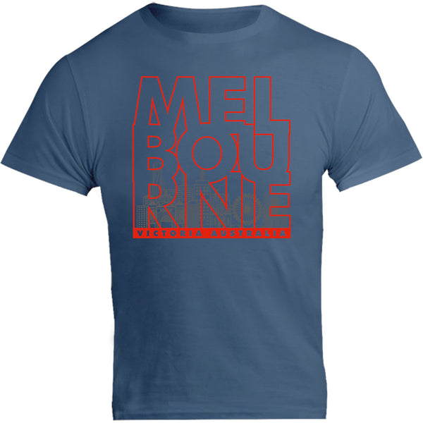 Melbourne Type Outline Skyline - Unisex Tee - Graphic Tees Australia