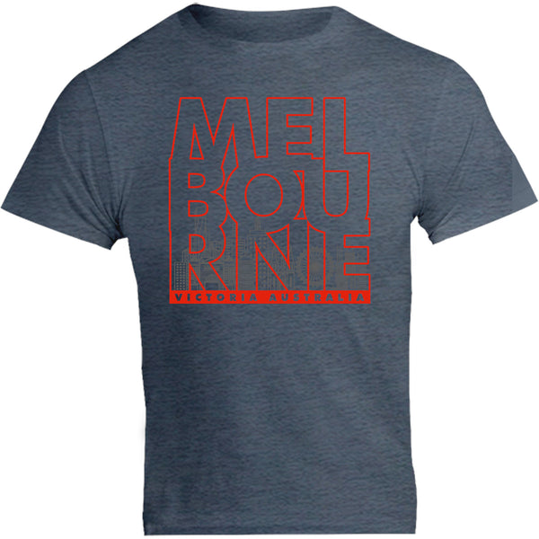 Melbourne Type Outline Skyline - Unisex Tee - Graphic Tees Australia