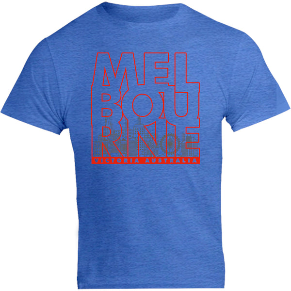 Melbourne Type Outline Skyline - Unisex Tee - Graphic Tees Australia