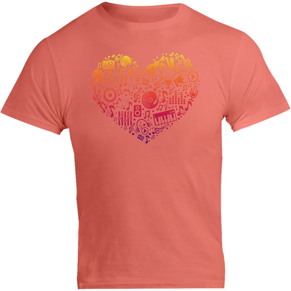 Music Elements Heart Shape - Unisex Tee