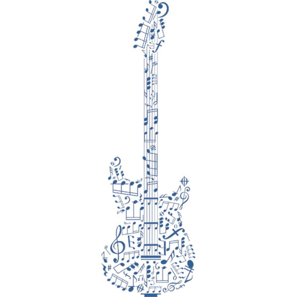 Music Notes Guitar Shape - Ladies Relaxed Fit Tee
