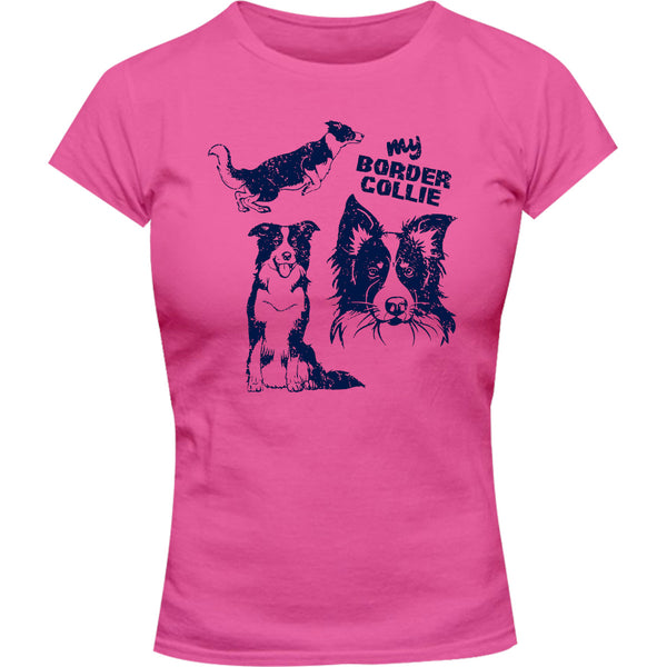 My Border Collie - Ladies Slim Fit Tee - Graphic Tees Australia