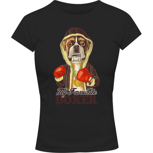 My Favourite Boxer - Ladies Slim Fit Tee - Graphic Tees Australia