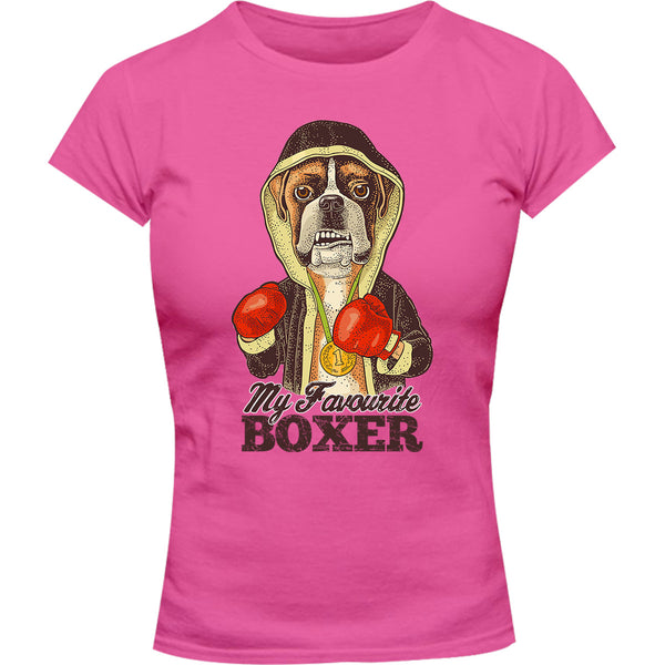 My Favourite Boxer - Ladies Slim Fit Tee - Graphic Tees Australia