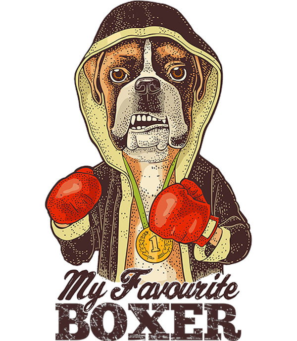 My Favourite Boxer - Ladies Slim Fit Tee - Graphic Tees Australia