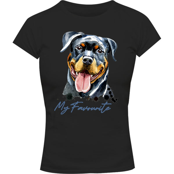 My Favourite Rottweiler - Ladies Slim Fit Tee - Graphic Tees Australia