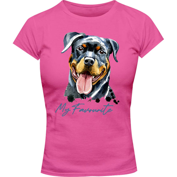 My Favourite Rottweiler - Ladies Slim Fit Tee - Graphic Tees Australia