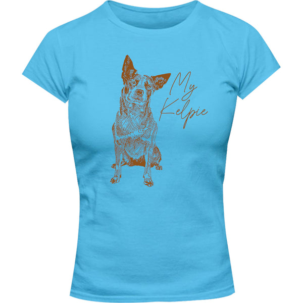 My Kelpie - Ladies Slim Fit Tee - Graphic Tees Australia