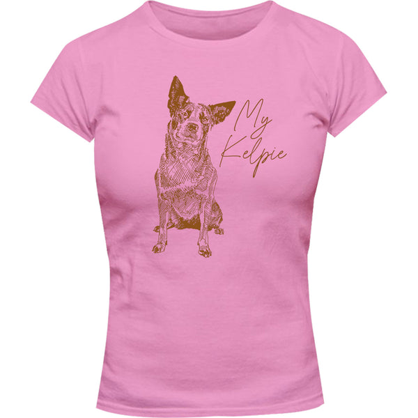 My Kelpie - Ladies Slim Fit Tee - Graphic Tees Australia